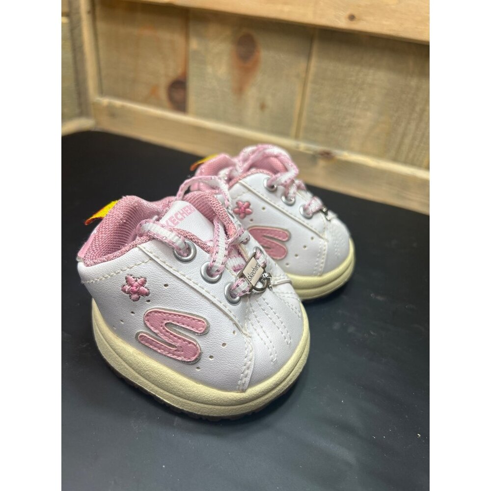 Skechers Build-A-Bear Workshop Sneakers Pink & White Leather Shoes